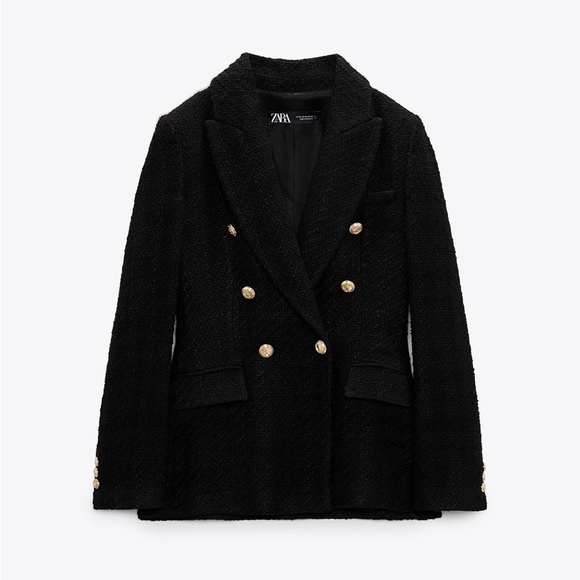 Zara Classic Double Breasted Blazer with Gold Buttons xxl - Picture 2 of 6